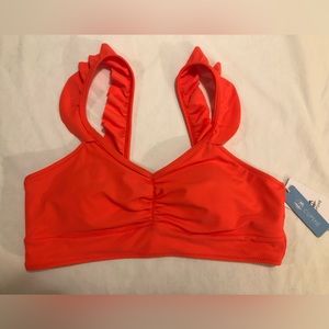 Cupshe NWT, orange bikini top with flutter straps, M